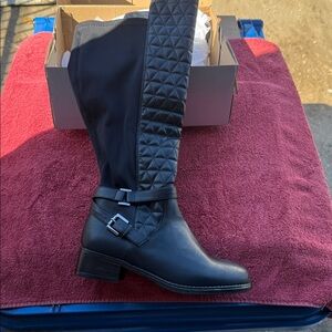 Cloudwalkers Black Quilted Knee-High Boots NEW IN BOX